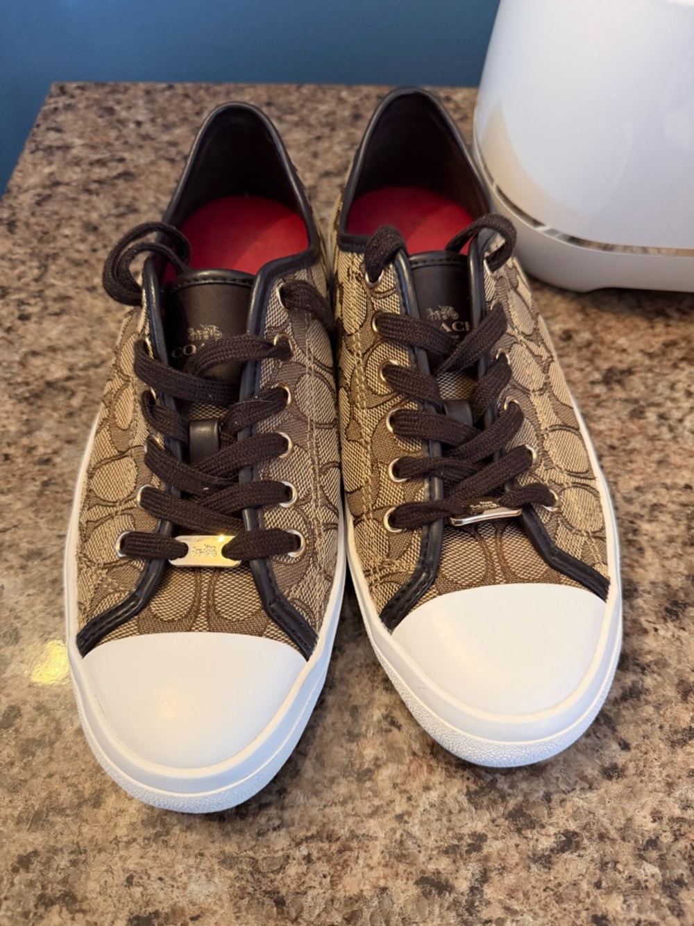 Coach Brown/Tan Signature Low-Top Sneakers
